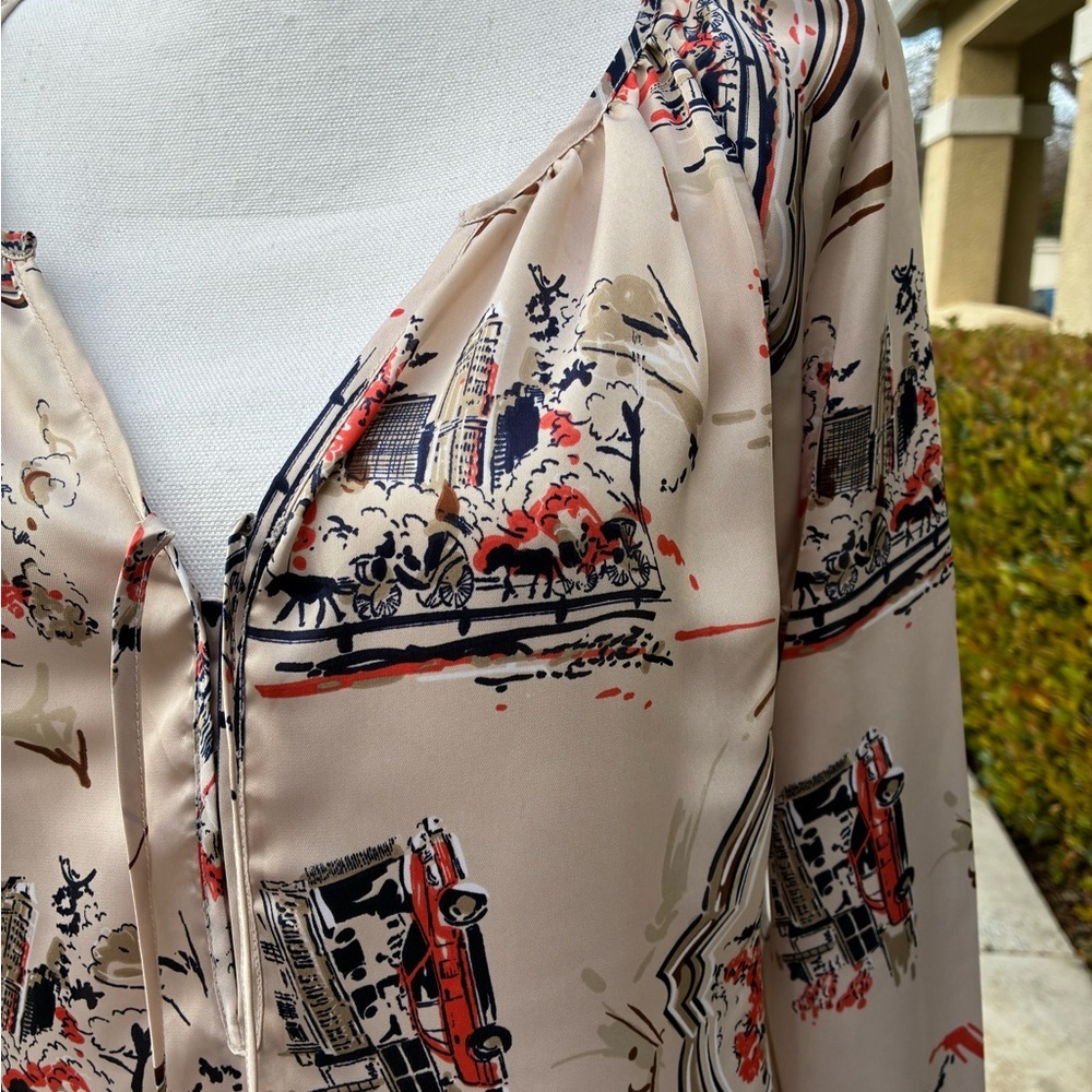 Charter Club NYC Printed Blouse Size Largr - Picture 8 of 12